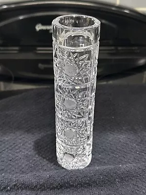 Buy Vintage, Perfect Quality, Diamond Cut Crystal Glass Vase 7” • 9.99£