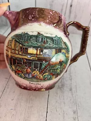 Buy Vintage GRAY'S POTTERY (England) Copper/Pink Lusterware “Canard Inn”. Hand Paint • 14.25£