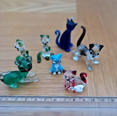 Buy 7 Small Glass Cats • 5£