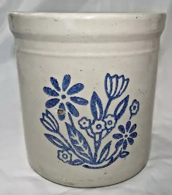 Buy Western Stoneware Rare Half Gallon Crock Blue Floral Flowers 6  Vtg Antique • 49.80£