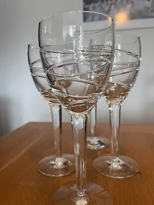 Buy 4 X Jasper Conran Stuart Crystal Large Wine Glass Aura Design 23 Cm / 9  Tall • 240£