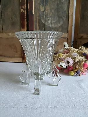 Buy Large Art Deco Quality Cut Glass Czech Libochovice Vase Rocket Heavy 1930 Flower • 12.99£