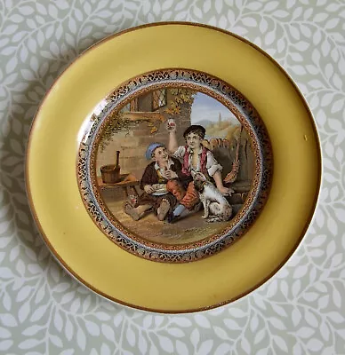 Buy Prattware Plate 'The Queen! God Bless Her' Central Print With Yellow Border 1870 • 9.99£