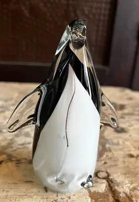 Buy Art Glass Murano Style Hand Blown Penguin Figurine Paperweight 4” • 9.51£