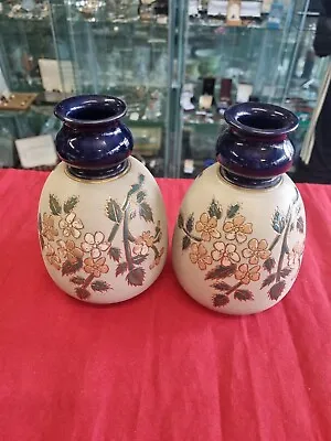 Buy Langley Mill Lovatt Ware 1920's Blossom & Gold Design Floral Decor Pair Vases • 37.80£