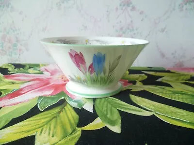Buy Vintage Art Deco Shelley China Eve Shape Sugar Bowl Crocus Butterfly 11952 • 10£