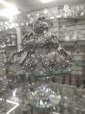 Buy Glass Sparkle Ornament Bling Crushed Diamond Gift Decorative Crystal Apple Tree • 24.99£