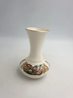 Buy Cre Irish Galway Porcelain Bud Vase Signed Joe McCaul Celtic Knot Gilt Handmade • 13.99£