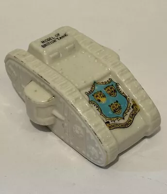 Buy Burslem Crested China Model Of A British Tank Whitchurch Salop Coat Of Arms • 25£