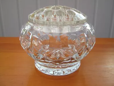 Buy Vintage Crystal Cut Glass Rose Bowl Christmas Centrepiece + 19 Hole Glass Frog • 7.99£