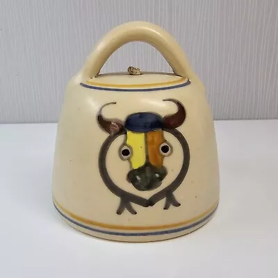 Buy Chacon Talavera Pottery Bell, Wheel Thrown Faience Majolica Hand Painted Bull • 24.95£