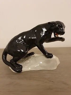 Buy Vintage Rare Beswick Glossy Black Panther On A Rock Pattern No 1823 • 69.99£