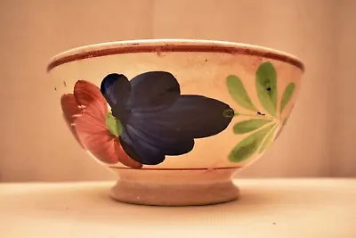 Buy Antique Spongeware Pottery Bowl Floral Motif Hand Painted Made In Germany Old 37 • 112.69£