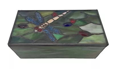 Buy Dragonfly Hand Made Art Stain Glass Trinket Box With Lid • 19.99£