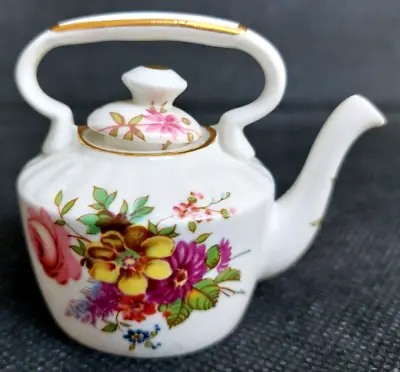 Buy Vintage Hammersley Bone China  Howard Sprays  Miniature Teapot Cabinet Piece • 3.50£