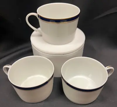Buy Set Of 3 Raynaud Limoges DIPLOMAT Blue Flat Cups • 9.64£