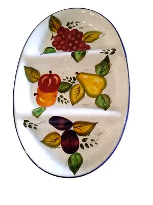Buy Oneida Vintage Fruit Hand Painted Divided Platter -17'' Long, 12 Wide • 23.72£