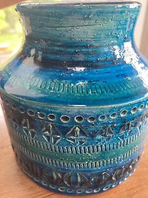 Buy Vintage Bitossi Rimini Blue Vase Designed By Aldo Londi. • 75£