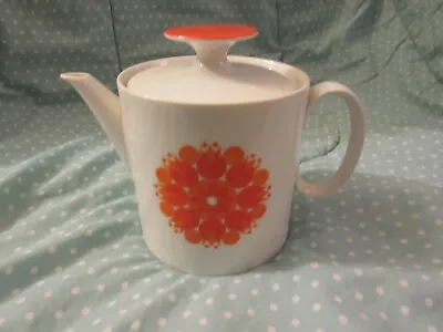 Buy Thomas Germany Porcelain Pinwheel Flame Orange 6  Tall Teapot W/ Lid • 42.65£