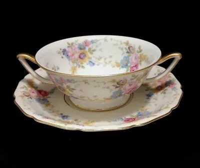Buy Thomas Bavaria Thomas Ivory Floral Cream Soup & Plate Set Lady Hamilton  4 Sets • 18.97£