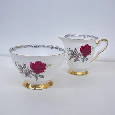 Buy Vintage Royal Stafford Roses To Remember Pattern Bone China Sugar Bowl & Jug :h2 • 17.99£
