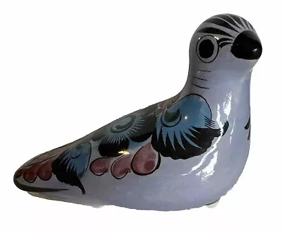 Buy Vintage 7.5” Mexico Pottery Bird Dove Folk Art Hand Painted Purple Signed JL • 13.91£