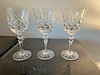 Buy Galway Irish Crystal Abbey Wine Stems Set 3 Signed Must SEE !!! • 20.83£