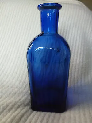 Buy Vintage Bristol Cobalt Blue Square Glass Bottle/Vase • 8.99£