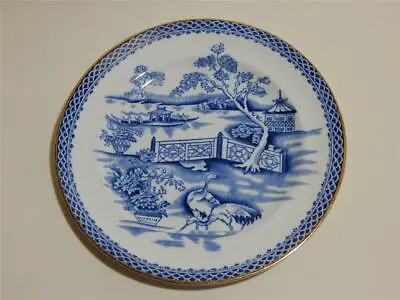 Buy Parrott & Company Burslem Vintage 19cm Plate 1920's Chinese Crane Blue & White. • 14.97£
