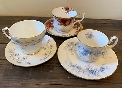 Buy Royal Albert Duchess Bone China Set 3 Floral Painted Afternoon Tea Cups Saucers • 18.99£