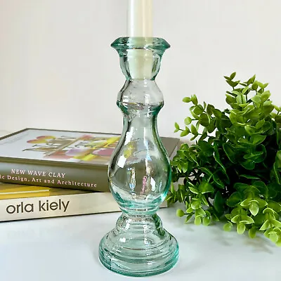 Buy Clear Glass Candlestick Holder Large Dinner Taper Church Candle Stand Decoration • 15.99£