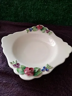 Buy Vintage Attractive Crown Staffordshire Bonbon Dish - Yellow With Flowers • 12£