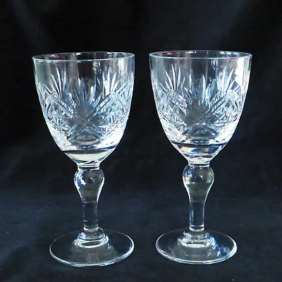 Buy A Pair Of Thomas Webb St Andrews Pattern Port Wine Glasses - Wonderful Condition • 18£