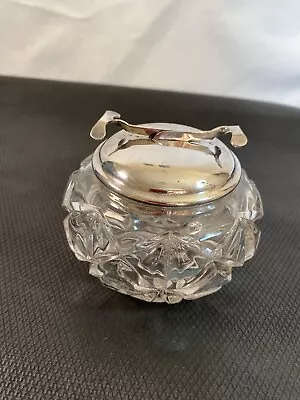 Buy S.O.S Pascalls Patent Vintage Cut Glass Sugar Cube Bowl With Built In Tongs • 9.90£