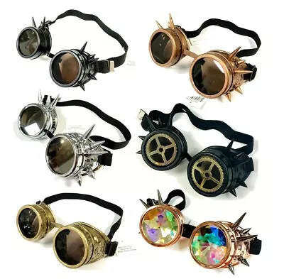 Buy Vintage Steampunk Cyber Retro Black Spike Goggles Gothic Victorian Accessory • 7.99£