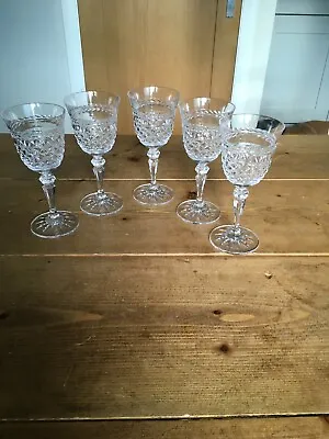 Buy Five Galway Crystal Wine Glasses In Leah Pattern • 60£