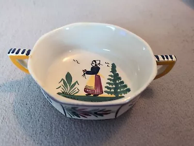 Buy Henriot Quimper Breton Woman Bowl French Vintage Pottery • 12.50£