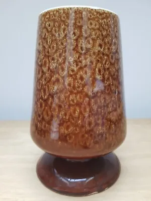 Buy New Devon Pottery Honeycombe Mid Century Brown Lava Drip Vase Retro 16cms • 10£