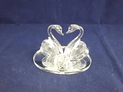 Buy Small Clear Glass Crystal Swans With Diamond Sculpture. • 15.96£