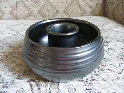 Buy Vintage Prinknash Pottery Candle Holder - In Gun Metal Grey • 4.95£