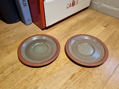 Buy Vintage Staff Potteries Ltd Kiln Craft Tableware Brown 6  Saucers Plate 2 Pair • 6.75£