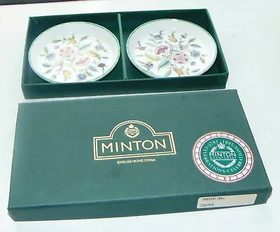 Buy Minton Fine Bone China England Haddon Hall Pattern 2 X Coasters Boxed • 10£