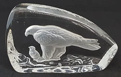 Buy Wedgwood Clear Etched Glass Vintage Art Deco Antique Eagle Bird Paperweight • 35£