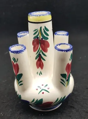 Buy Vintage Breton Henriot QUIMPER Five Fingered Flower Bud Vase, Signed • 16£