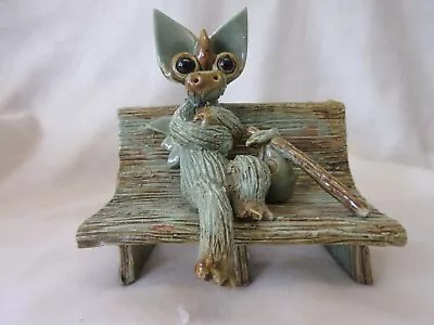 Buy Rare Vintage Yare Pottery Dragon Sat On A Bench Label • 36£