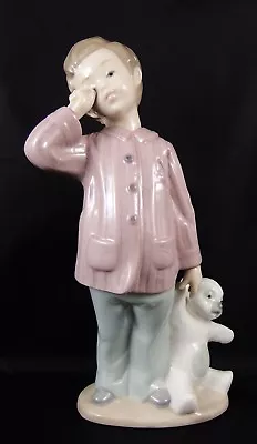 Buy Very Cute Lladro Nao Figure 1139 Sleepy Head Boy With Teddy Bear • 38.99£