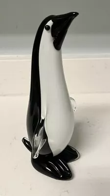 Buy Handblown Penguin Art Glass 10  Tall Black & White Bird Figurine Murano Style • 52.07£