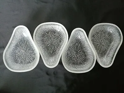 Buy Vintage Retro Fruit-Snack Bowls-Pear Shape Textured Pressed Clear Glass Bowlsx4 • 14.99£