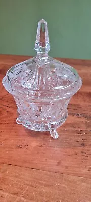 Buy Cut Glass Large Vintage Tripod Bowl With Domed Lid • 10£