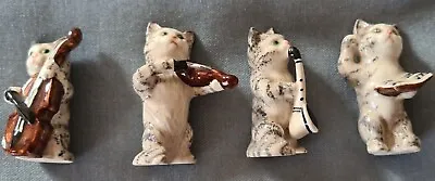 Buy Vintage 4 BESWICK Cat Band Figurines / Collection Of  Grey Cats With Instruments • 25£